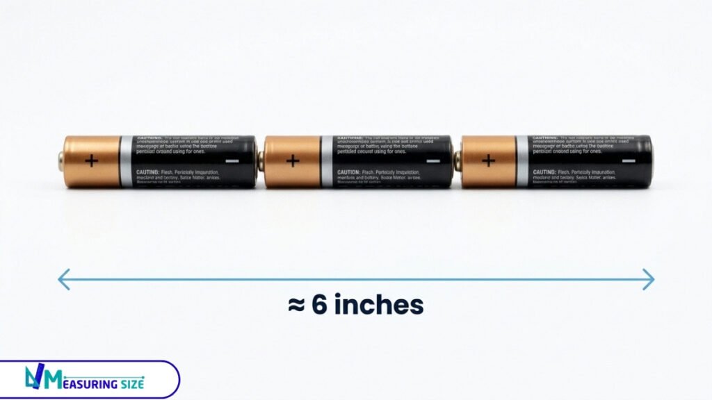 Three AA Batteries — About 6 Inches 