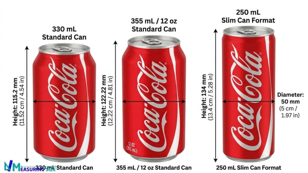 how tall is a can of coke