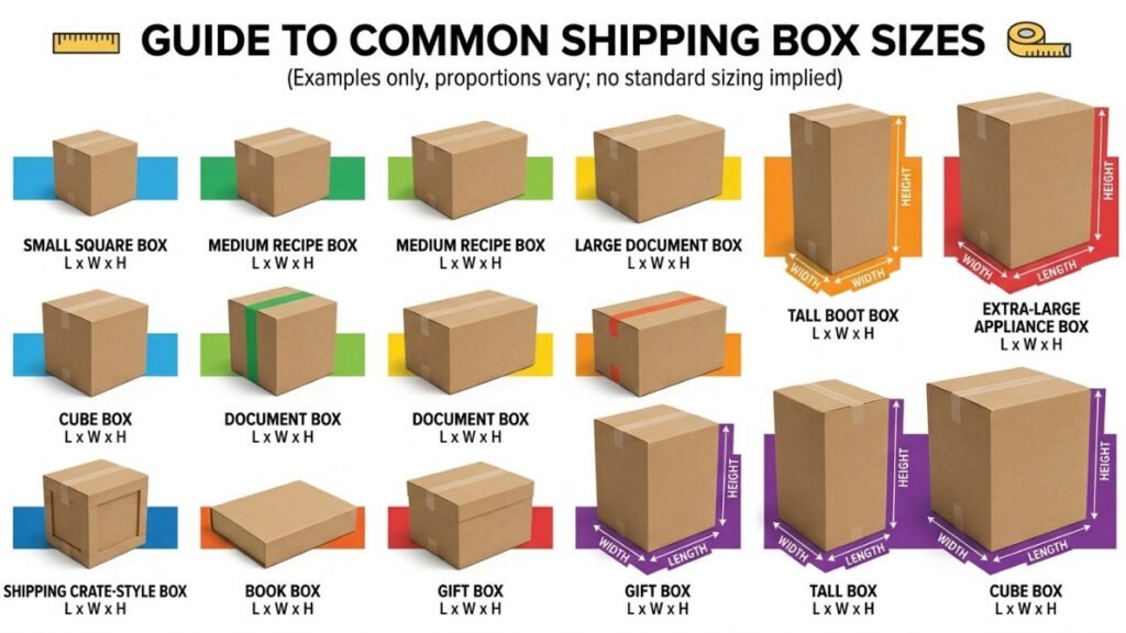 standard shipping box sizes